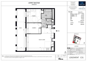 appartement neuf à la vente -   33100  BORDEAUX, surface 65 m2 vente appartement neuf - UBI389691324